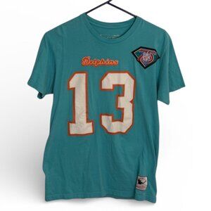 Mitchell & Ness Miami Dolphins Dan Marino Throwback Tee Small Teal Y2K